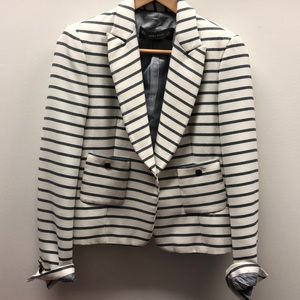 Zara navy striped blazer